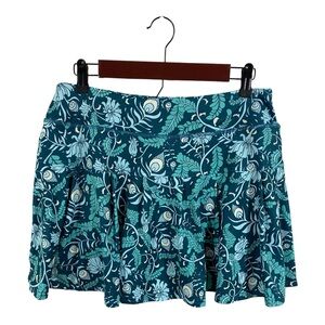 Gottex Athletic Skort Golf Tennis Sz L Peacock Garden Activewear